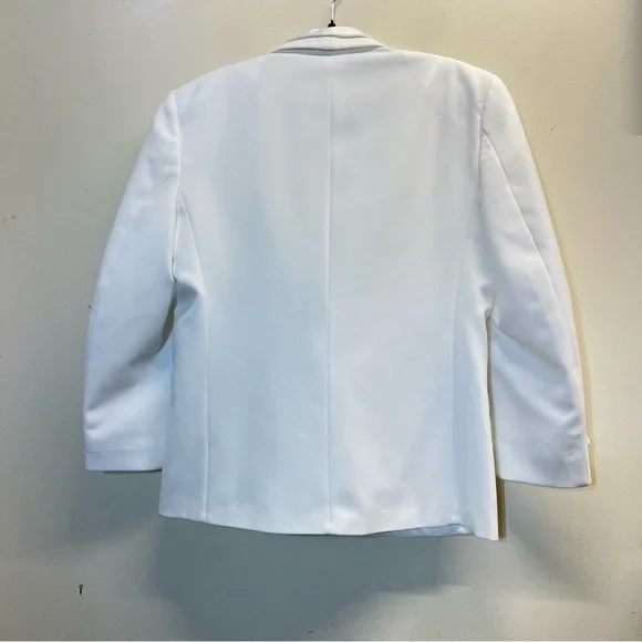 Oscar De La Renta Formal Double Breasted White Blazer